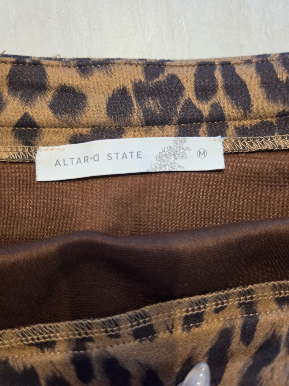 NWT Altar'd State Leopard Print Mini Skirt - Brown/Black - Picture 5 of 5